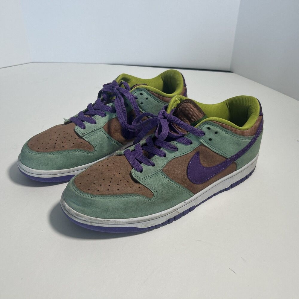 Nike Dunk Low Veneer DA1469-200 Green Brown Purple Suede Men's 2020 Sneaker